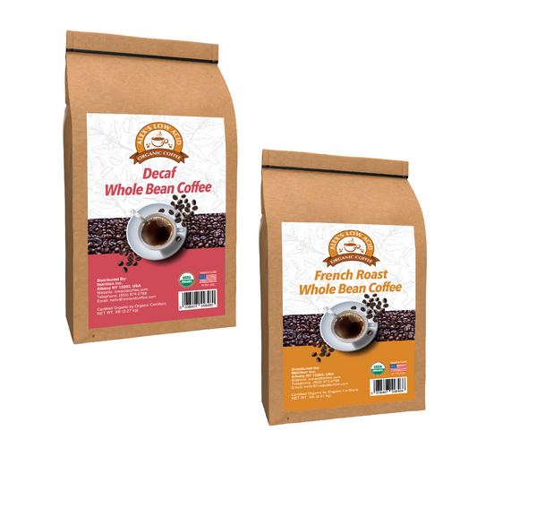 Alex's Low Acid Organic Coffee™ Perfectly Prepared Host 5lb Whole Bean Variety Pack - High-quality Coffee by Alex's Low Acid Coffee at 