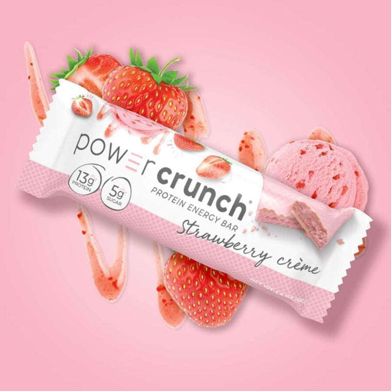 Power Crunch Protein Energy Wafer Bar - Strawberry Creme - High-quality Protein Bars by Power Crunch at 