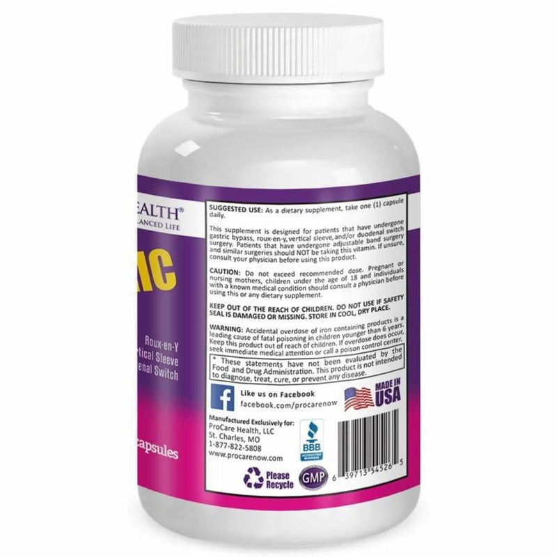 ProCare Health "1 per Day!" Bariatric Multivitamin Capsule - Iron Free - High-quality Multivitamins by ProCare Health at 