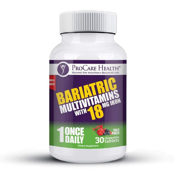 ProCare Health "1 per Day!" Bariatric MultiVitamin Chewable with 18mg Iron - Fruit Punch - High-quality Multivitamins by ProCare Health at 