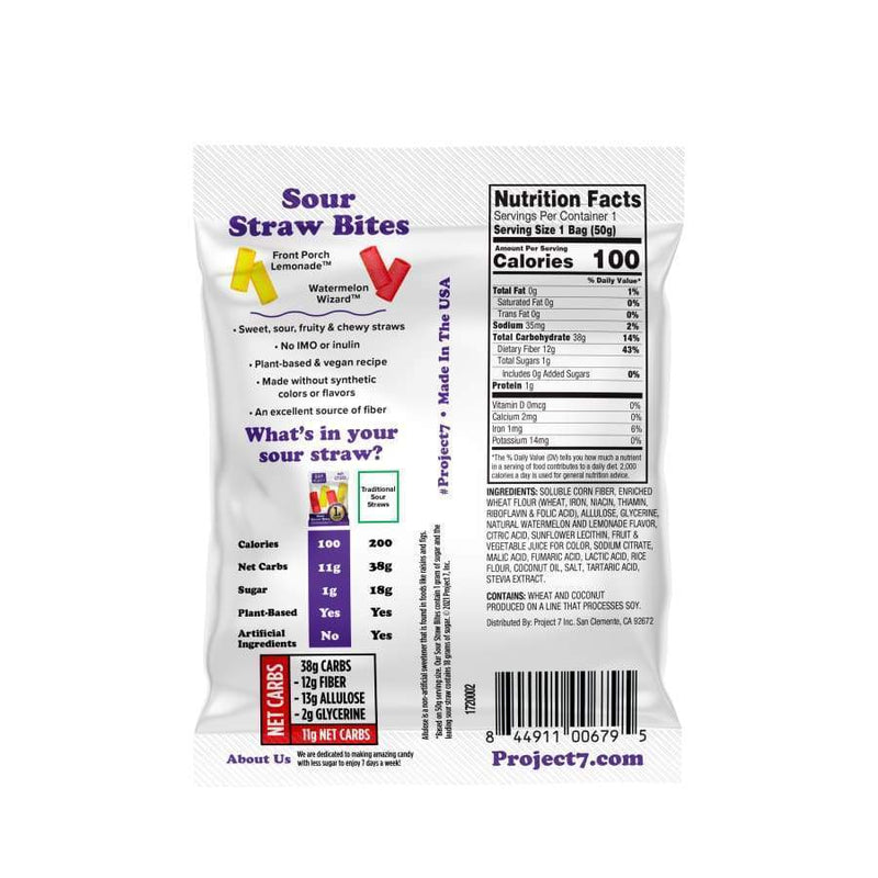 Project 7 Low-Sugar Sour Straw Bites - High-quality Candies by Project 7 at 