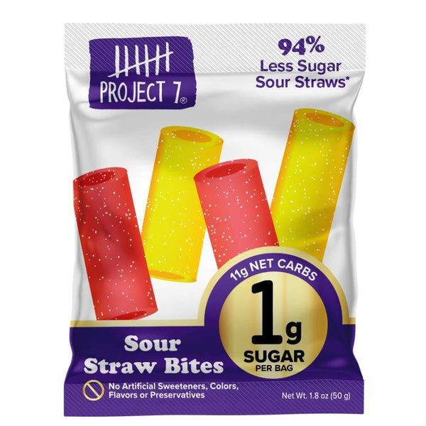Project 7 Low-Sugar Sour Straw Bites - High-quality Candies by Project 7 at 