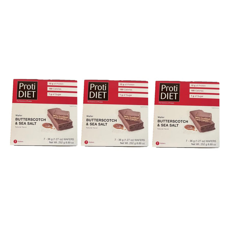 Proti Diet 10g Protein Wafer Bars - Butterscotch and Sea Salt - High-quality Protein Bars by Proti Diet at 