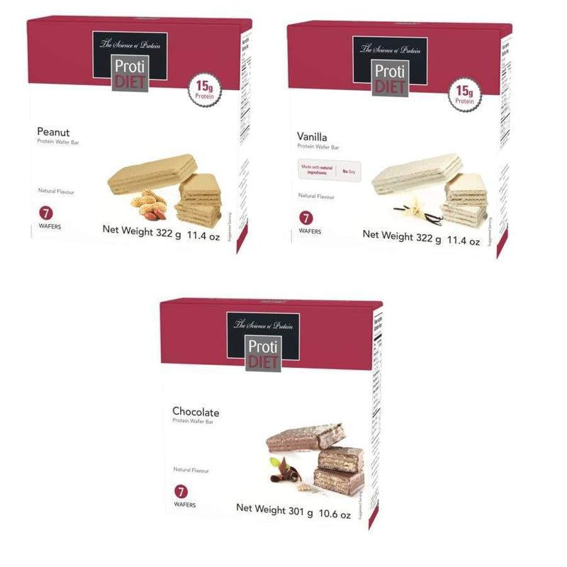 Proti Diet 15g Protein Wafer Bars - Variety Pack - High-quality Protein Bars by Proti Diet at 