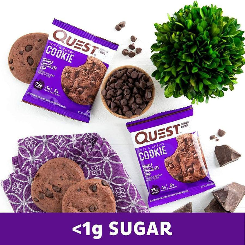Quest Protein Cookies - Double Chocolate Chip - High-quality Protein Cookies by Quest Nutrition at 