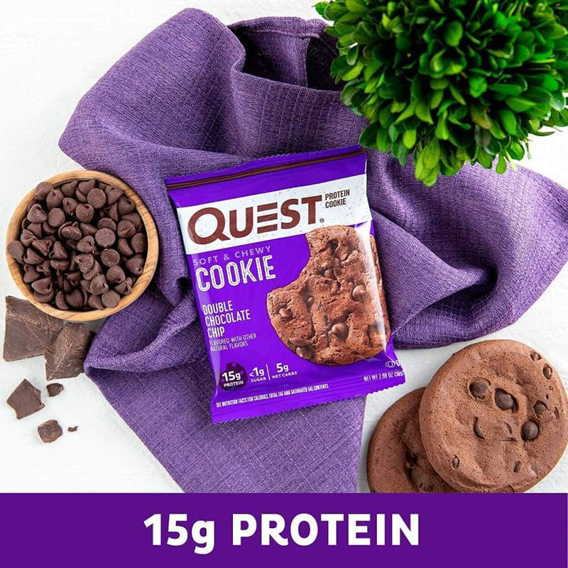 Quest Protein Cookies - Double Chocolate Chip - High-quality Protein Cookies by Quest Nutrition at 