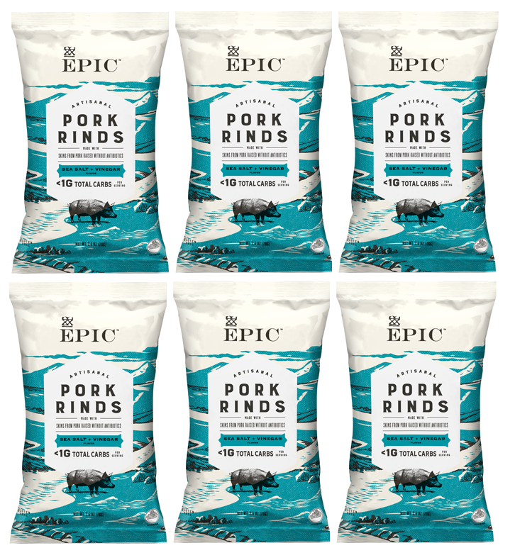 Epic Baked Pork Rinds - Sea Salt Vinegar 2.5 oz - High-quality Pork Rinds by Epic at 