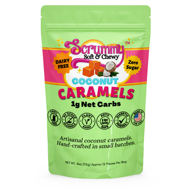 Scrummy Soft & Chewy Caramels by The Scrummy Sweets Co. - Coconut Caramels - High-quality Candies by The Scrummy Sweets Co. at 