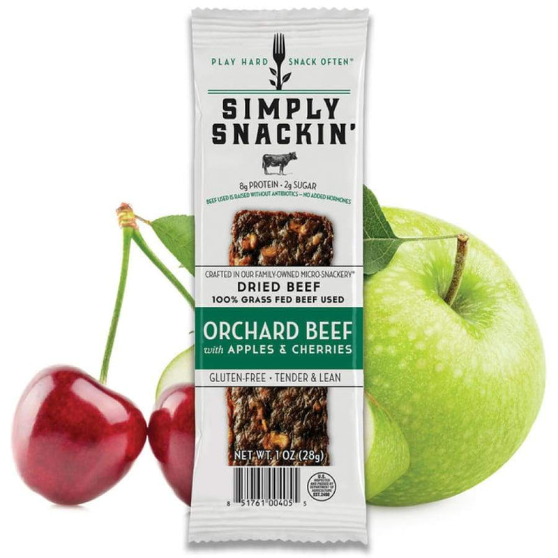 Simply Snackin' Beef Protein Snack - Orchard Beef with Apples & Cherries - High-quality Meat Snack by Simply Snackin' at 