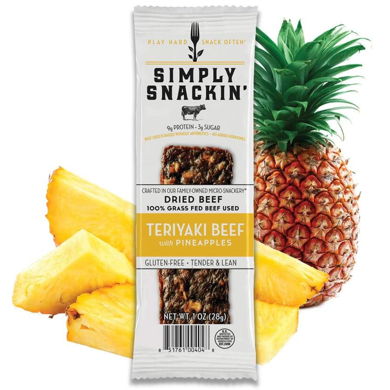 Simply Snackin' Beef Protein Snack - Teriyaki Beef with Pineapples - High-quality Meat Snack by Simply Snackin' at 