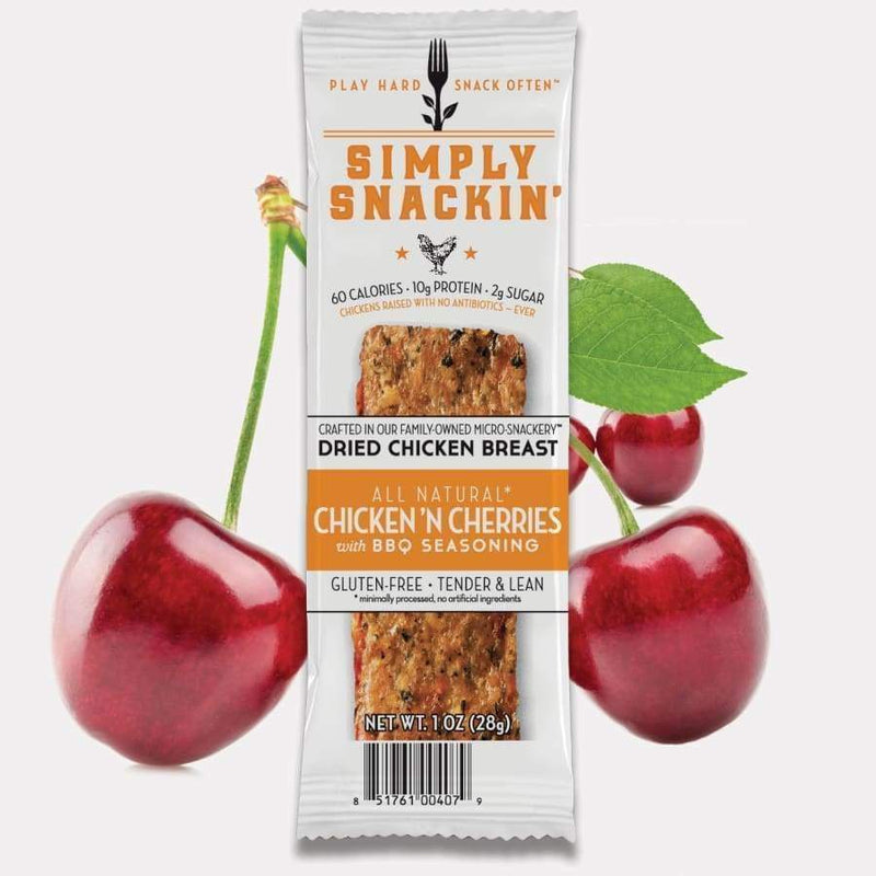 Simply Snackin' Chicken Protein Snack - Chicken' N Cherries with BBQ - High-quality Meat Snack by Simply Snackin' at 