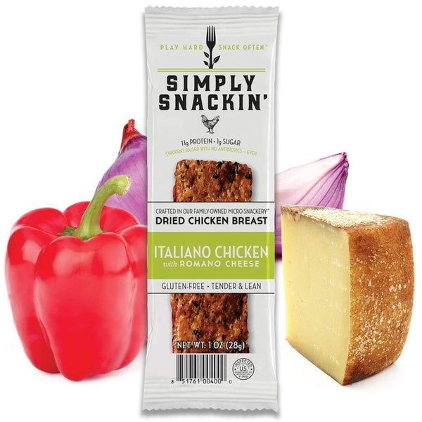 Simply Snackin' Chicken Protein Snack - Italiano Chicken with Romano - High-quality Meat Snack by Simply Snackin' at 