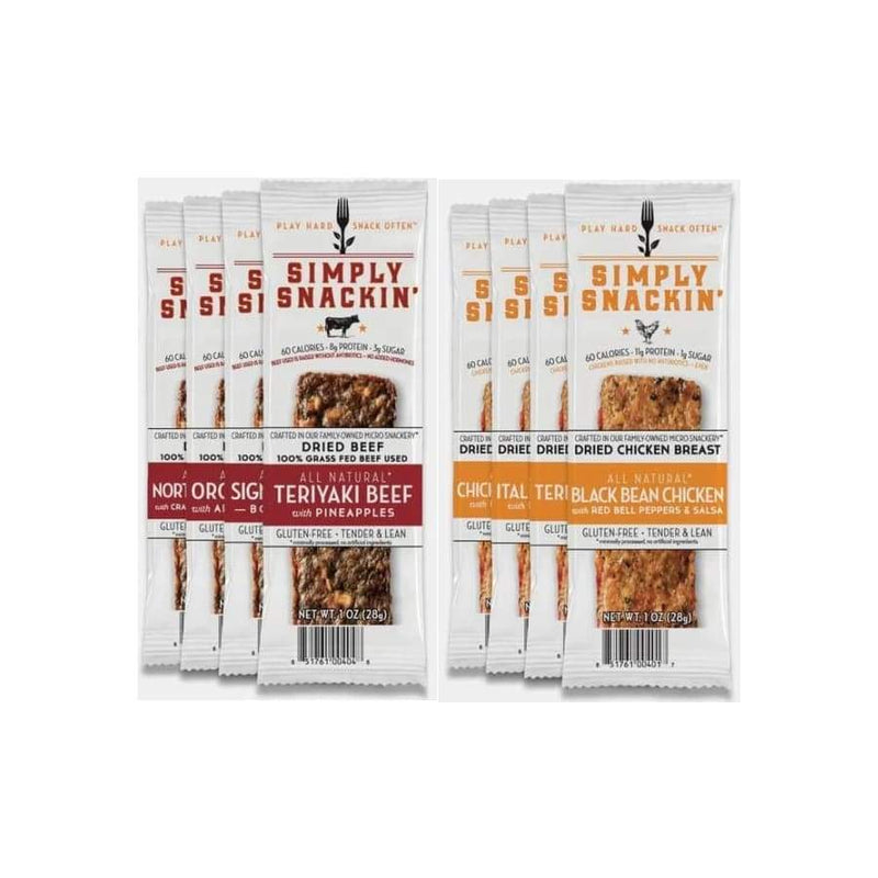 Simply Snackin' Protein Snack - Jumbo 8 Flavor Variety Pack - High-quality Meat Snack by Simply Snackin' at 
