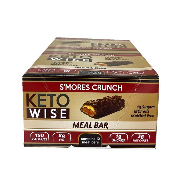 Keto Wise Meal Replacement Bar - S'mores Crunch - High-quality Protein Bars by Keto Wise at 