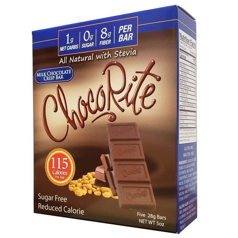 Sugar-Free Milk Chocolate Crisp Bars by ChocoRite - 5/Box - High-quality Chocolate Bar by HealthSmart at 