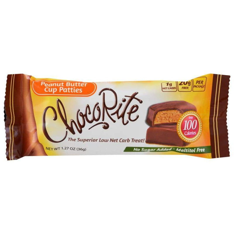Sugar-Free Peanut Butter Cup Patties by ChocoRite - 16/Box - High-quality Candies by HealthSmart at 