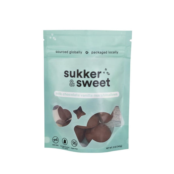 Sukker & Sweet Sugar-Free Milk Chocolate Vanilla Marshmallows - High-quality Candies by Sukker & Sweet at 