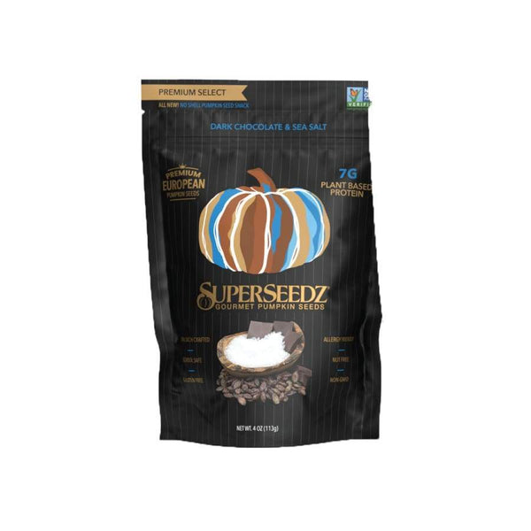 SuperSeedz Gourmet Pumpkin Seeds Premium Select (4 oz) - Dark Chocolate & Sea Salt - High-quality Nut Snacks by SuperSeedz at 