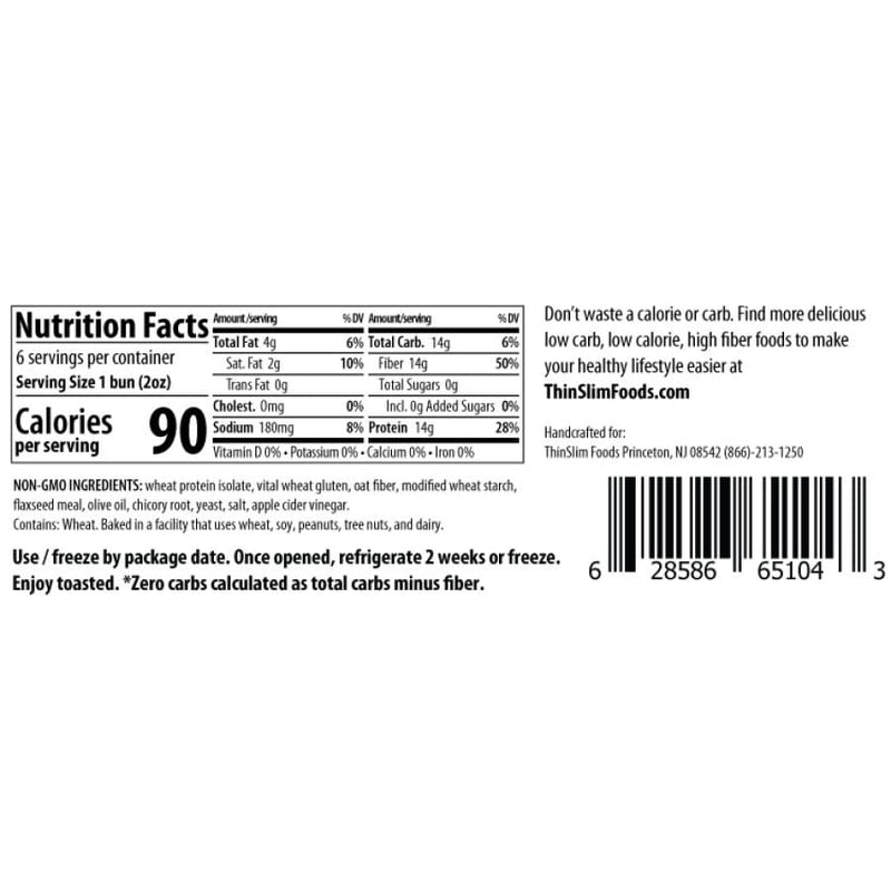 ThinSlim Foods Zero Carb Protein Hamburger Buns - High-quality Protein Buns by ThinSlim Foods at 