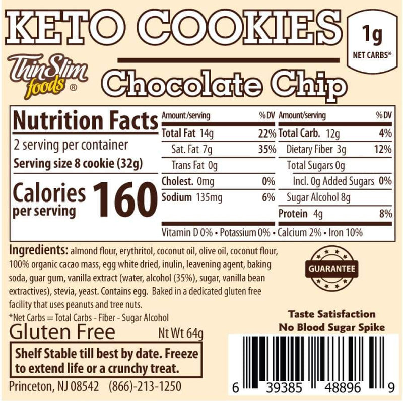 ThinSlim Foods CooKETOs - Chocolate Chip - High-quality Keto Cookies by ThinSlim Foods at 
