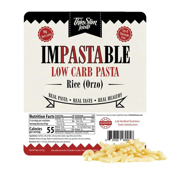 ThinSlim Foods Impastable Low Carb Pasta - Rice (Orzo) - High-quality Pasta by ThinSlim Foods at 
