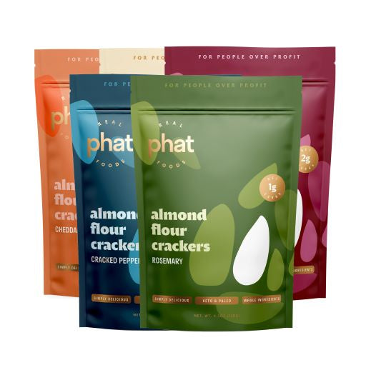 Almond Flour Crackers by Real Phat Foods - Variety Pack - High-quality Crackers by Real Phat Foods at 