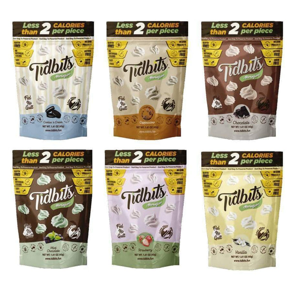 Tidbits Fun Bites Sugar-Free Meringue Cookies by Santte Foods - 6-Flavor Variety Pack - High-quality Cakes & Cookies by Santte Foods at 