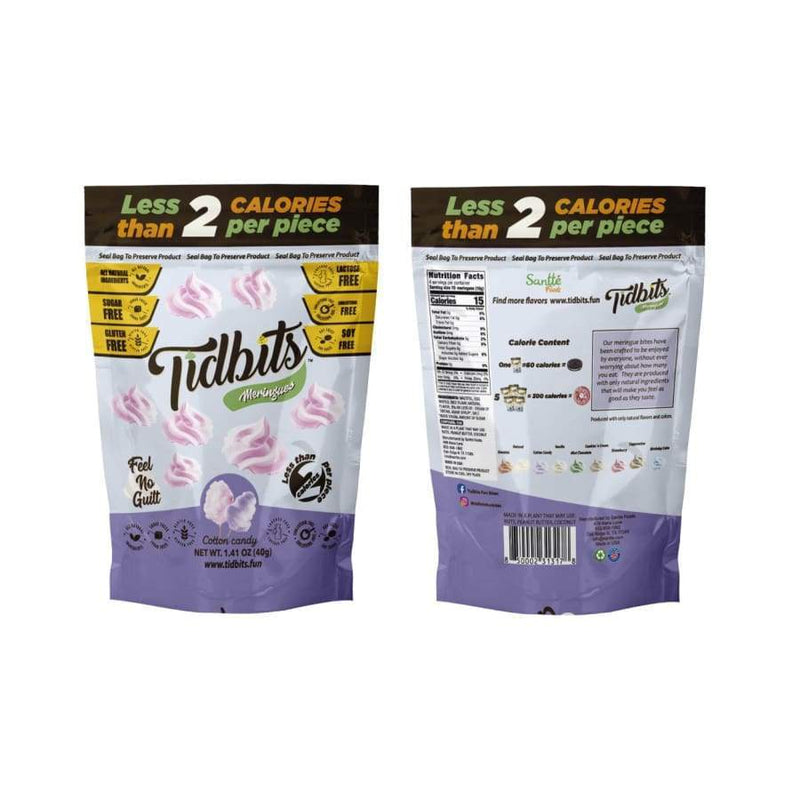 Tidbits Fun Bites Sugar-Free Meringue Cookies by Santte Foods - Cotton Candy - High-quality Cakes & Cookies by Santte Foods at 